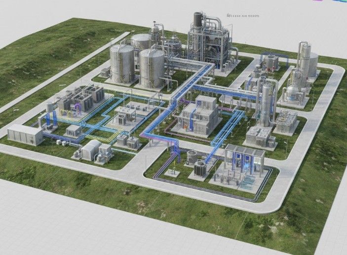 Malaysian industrial BIM model showing plant layout, utilities networks and lifecycle asset data.